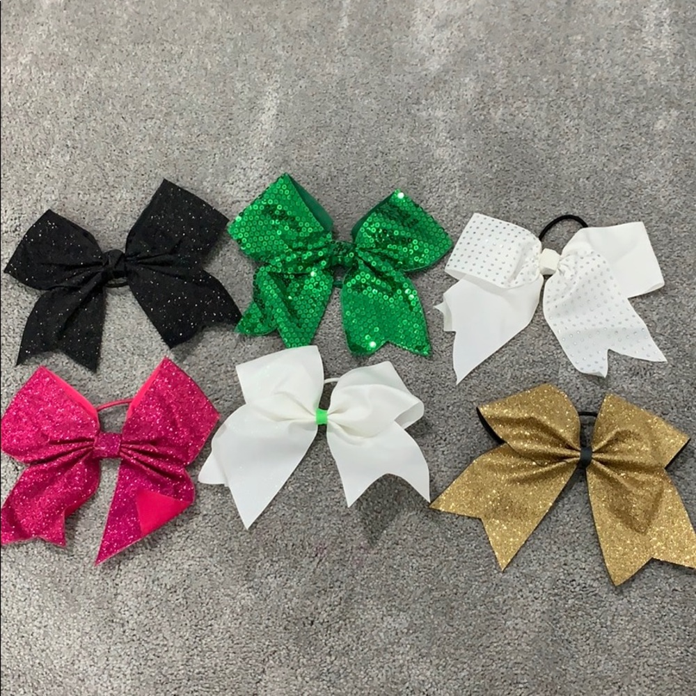 sparkly cheer bows